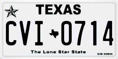 TX license plate CVI0714
