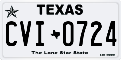 TX license plate CVI0724