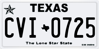 TX license plate CVI0725