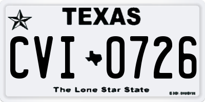 TX license plate CVI0726