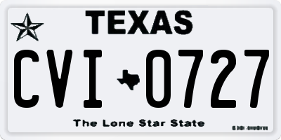 TX license plate CVI0727