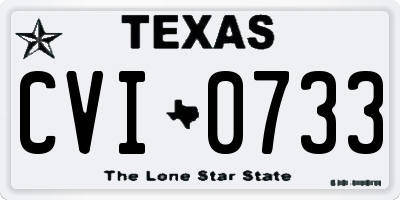 TX license plate CVI0733