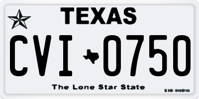TX license plate CVI0750