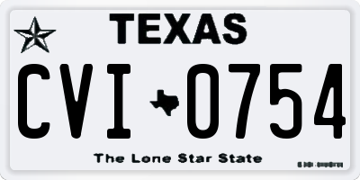 TX license plate CVI0754