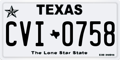 TX license plate CVI0758