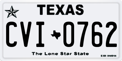 TX license plate CVI0762