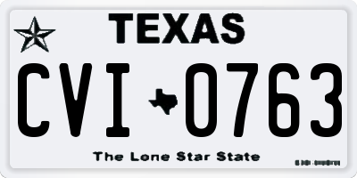 TX license plate CVI0763