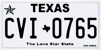 TX license plate CVI0765