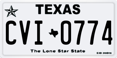 TX license plate CVI0774