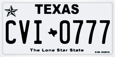 TX license plate CVI0777