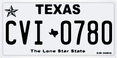 TX license plate CVI0780