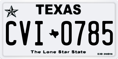 TX license plate CVI0785