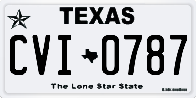TX license plate CVI0787