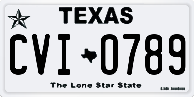 TX license plate CVI0789