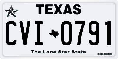 TX license plate CVI0791