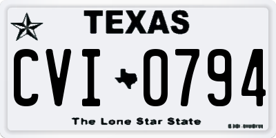 TX license plate CVI0794