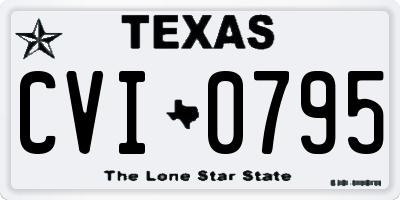 TX license plate CVI0795