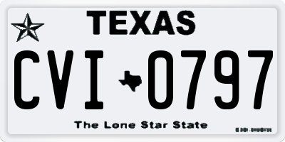TX license plate CVI0797