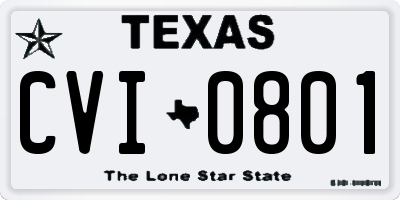 TX license plate CVI0801