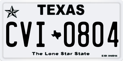 TX license plate CVI0804
