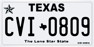 TX license plate CVI0809