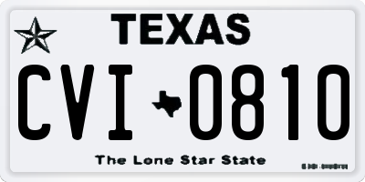 TX license plate CVI0810