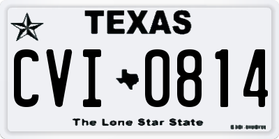 TX license plate CVI0814