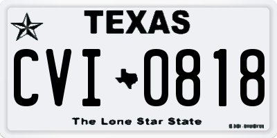 TX license plate CVI0818