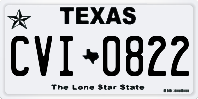 TX license plate CVI0822