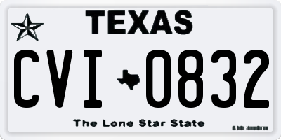 TX license plate CVI0832