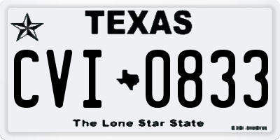 TX license plate CVI0833