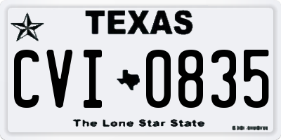 TX license plate CVI0835