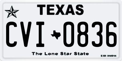 TX license plate CVI0836