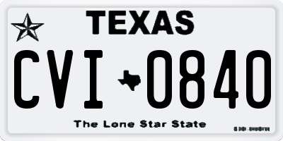 TX license plate CVI0840