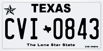 TX license plate CVI0843