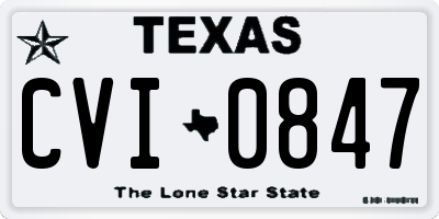 TX license plate CVI0847