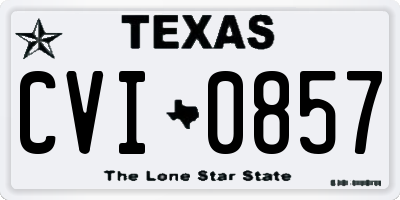 TX license plate CVI0857