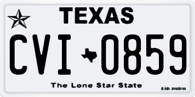 TX license plate CVI0859