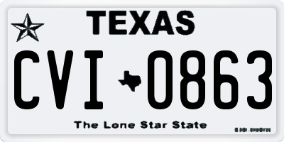 TX license plate CVI0863