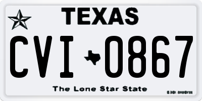 TX license plate CVI0867