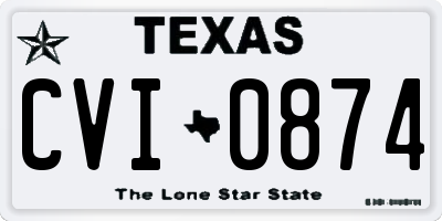 TX license plate CVI0874
