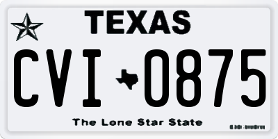 TX license plate CVI0875