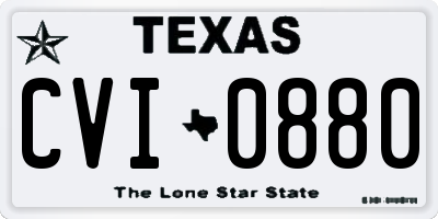 TX license plate CVI0880