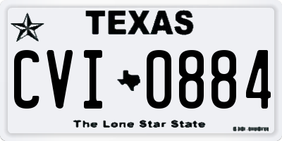 TX license plate CVI0884