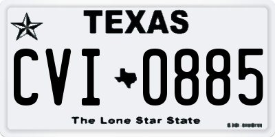 TX license plate CVI0885