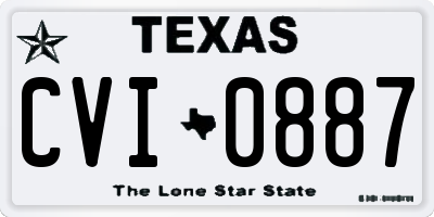 TX license plate CVI0887