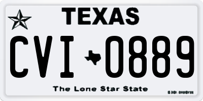 TX license plate CVI0889