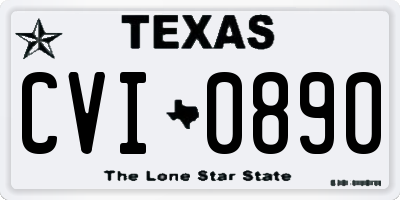 TX license plate CVI0890