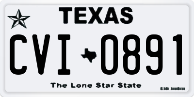 TX license plate CVI0891