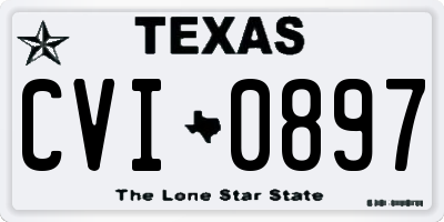 TX license plate CVI0897